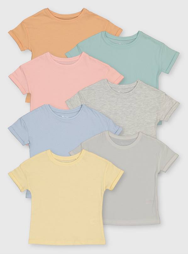 Pastel T-Shirts 7 Pack - 1-1.5 years